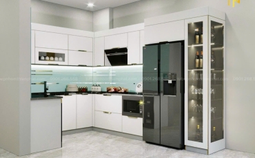 Team TP-Luxury hoàn thiện tủ bếp nhôm hợp kim