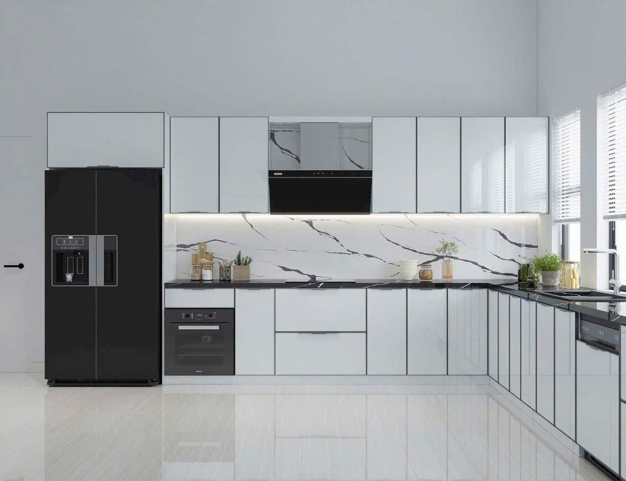 Tủ bếp nhôm hợp kim đẹp