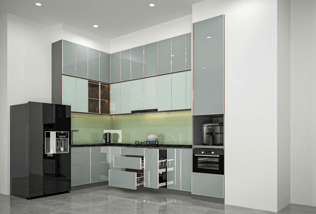 Tủ bếp nhôm tổ ong