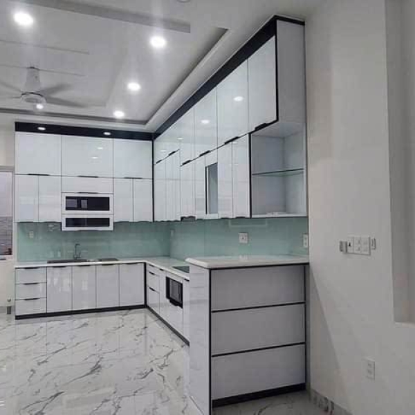 Tủ Bếp Nhôm Hợp Kim Lá Ghép