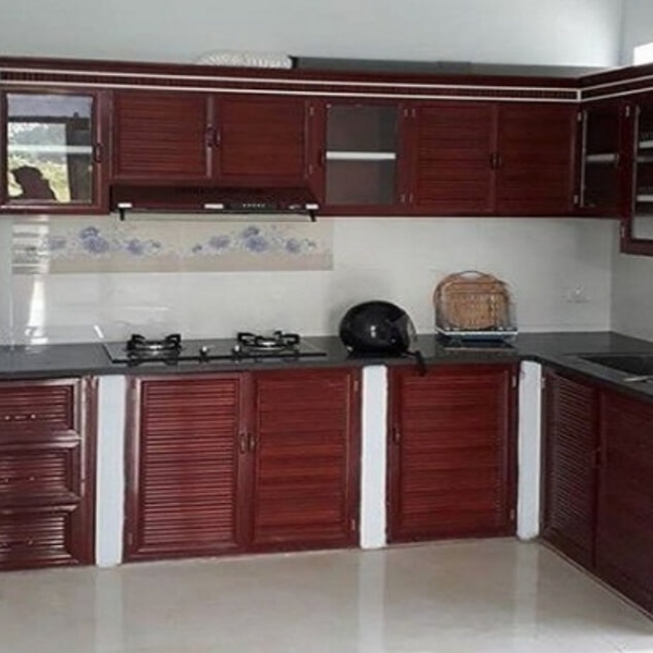 Tủ Bếp Nhôm Vân Gỗ