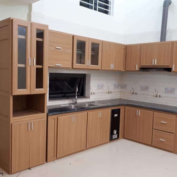 Tủ Bếp Nhôm Vân Gỗ